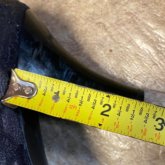 Black Lace Mary Jane Heels with Patent Bow Size 10 Medium Academia - Picture 9 of 10